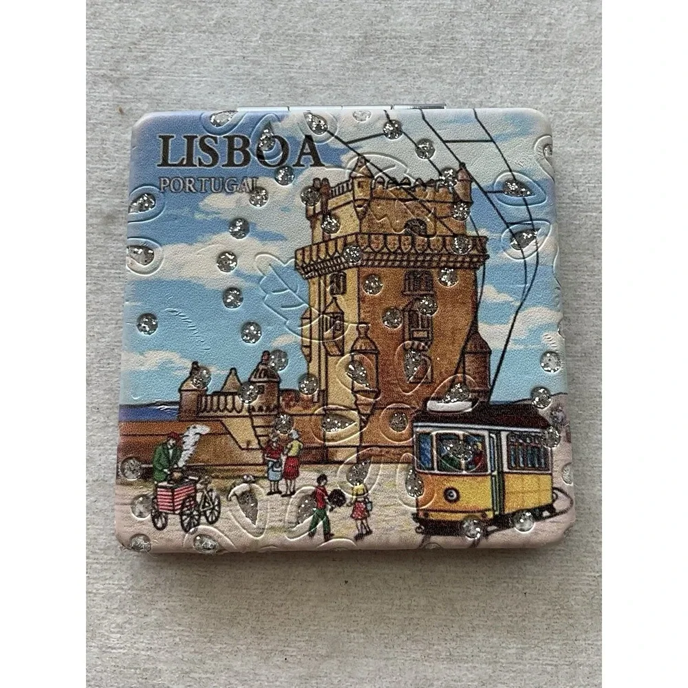 Decorative Compact Mirror Lisbon's Belém Tower Souviner